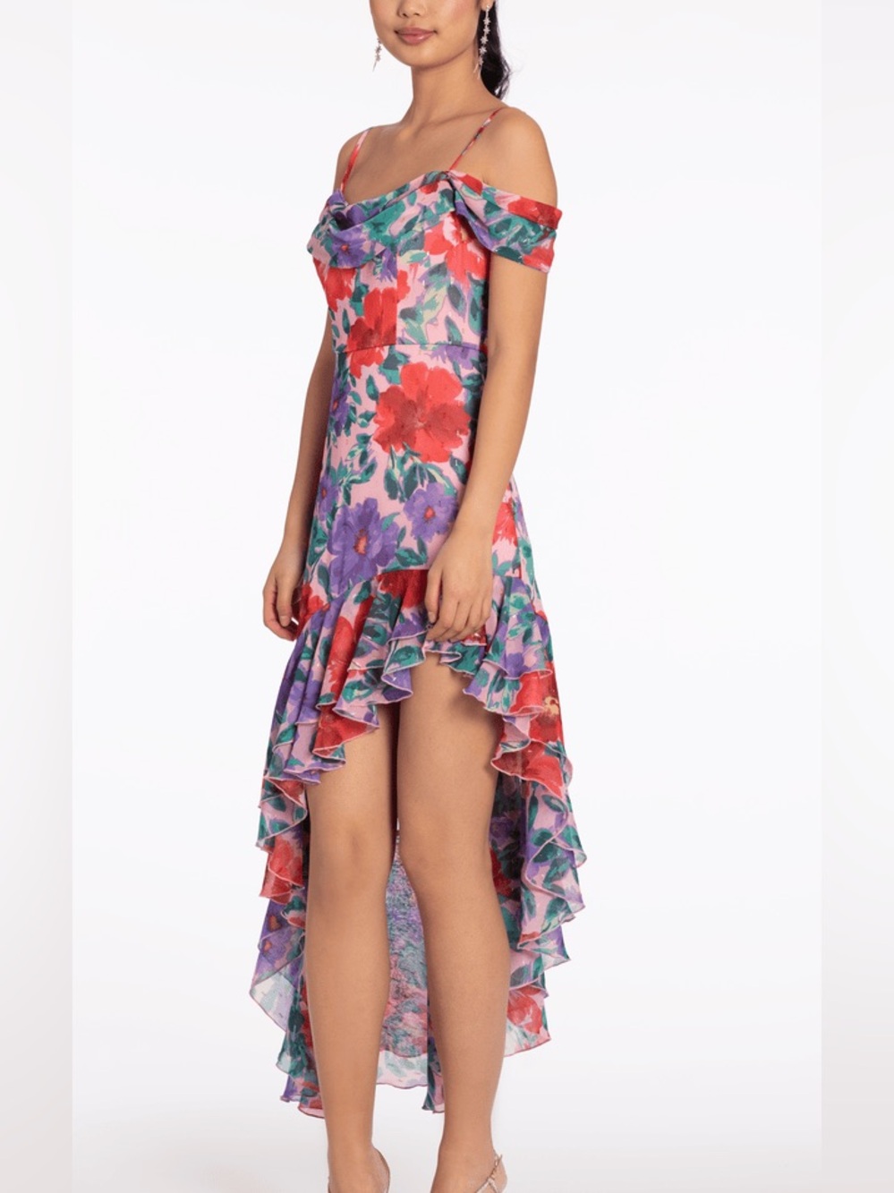 Gorgeous Colorful High-Low Ruffle Dress! - Picture 2 of 13